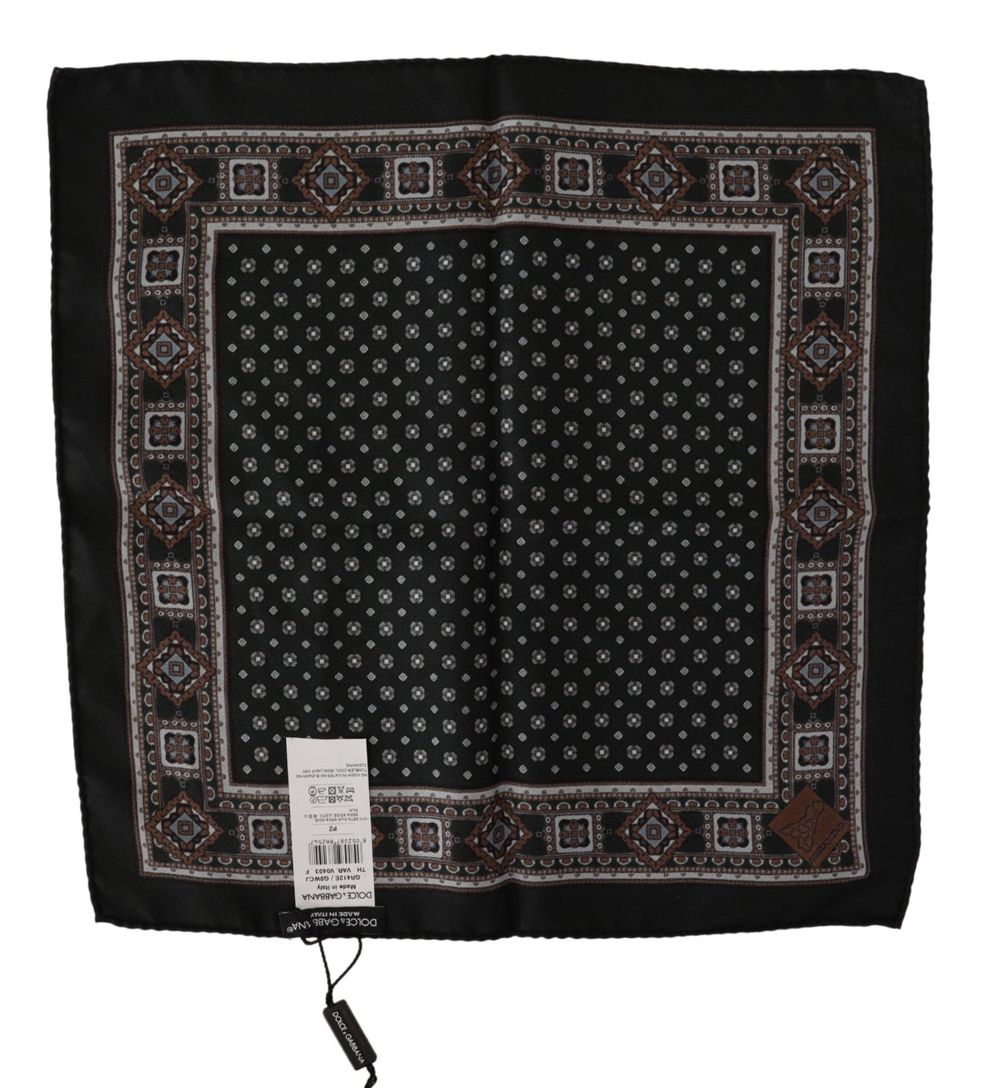 Dolce & Gabbana Black Silk Men Pocket Square Handkerchief Scarf