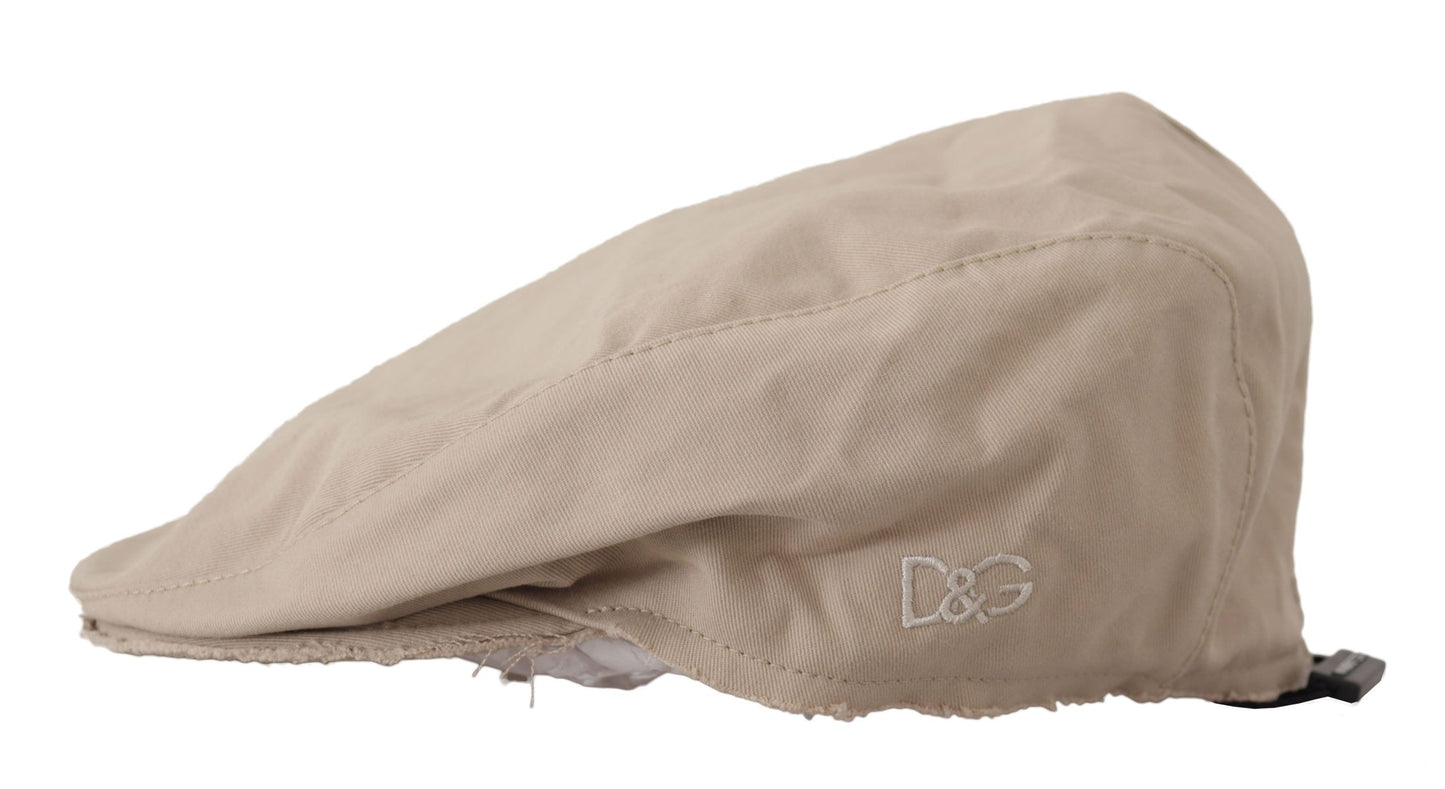 Dolce & Gabbana Chic Beige Newsboy Cap