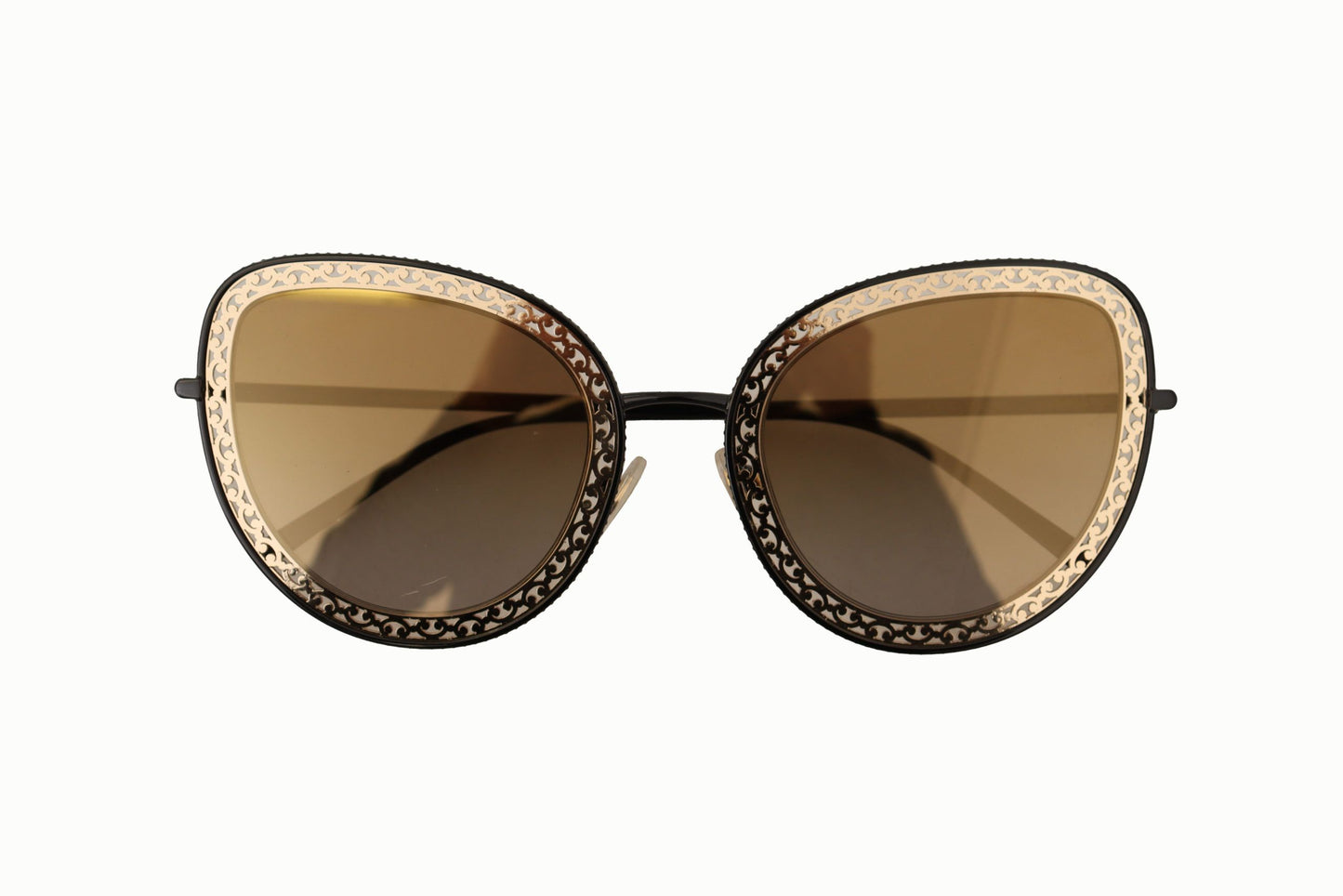 Dolce & Gabbana Elegant Lace Pattern Metal Sunglasses