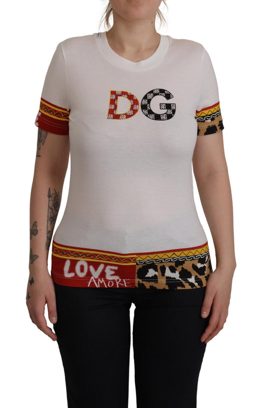 Dolce & Gabbana Elegant Patchwork Print Cotton Tee