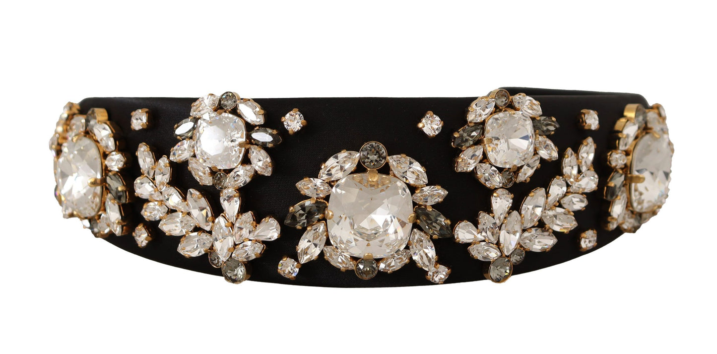 Dolce & Gabbana Elegant Crystal Silk Headband Diadem