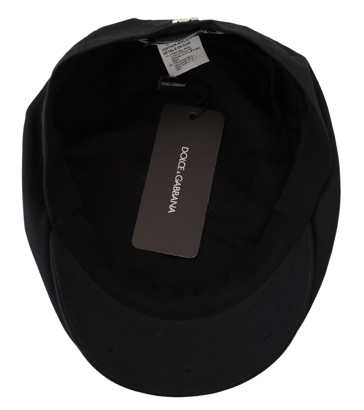 Dolce & Gabbana Elegant Black Cotton Newsboy Cap