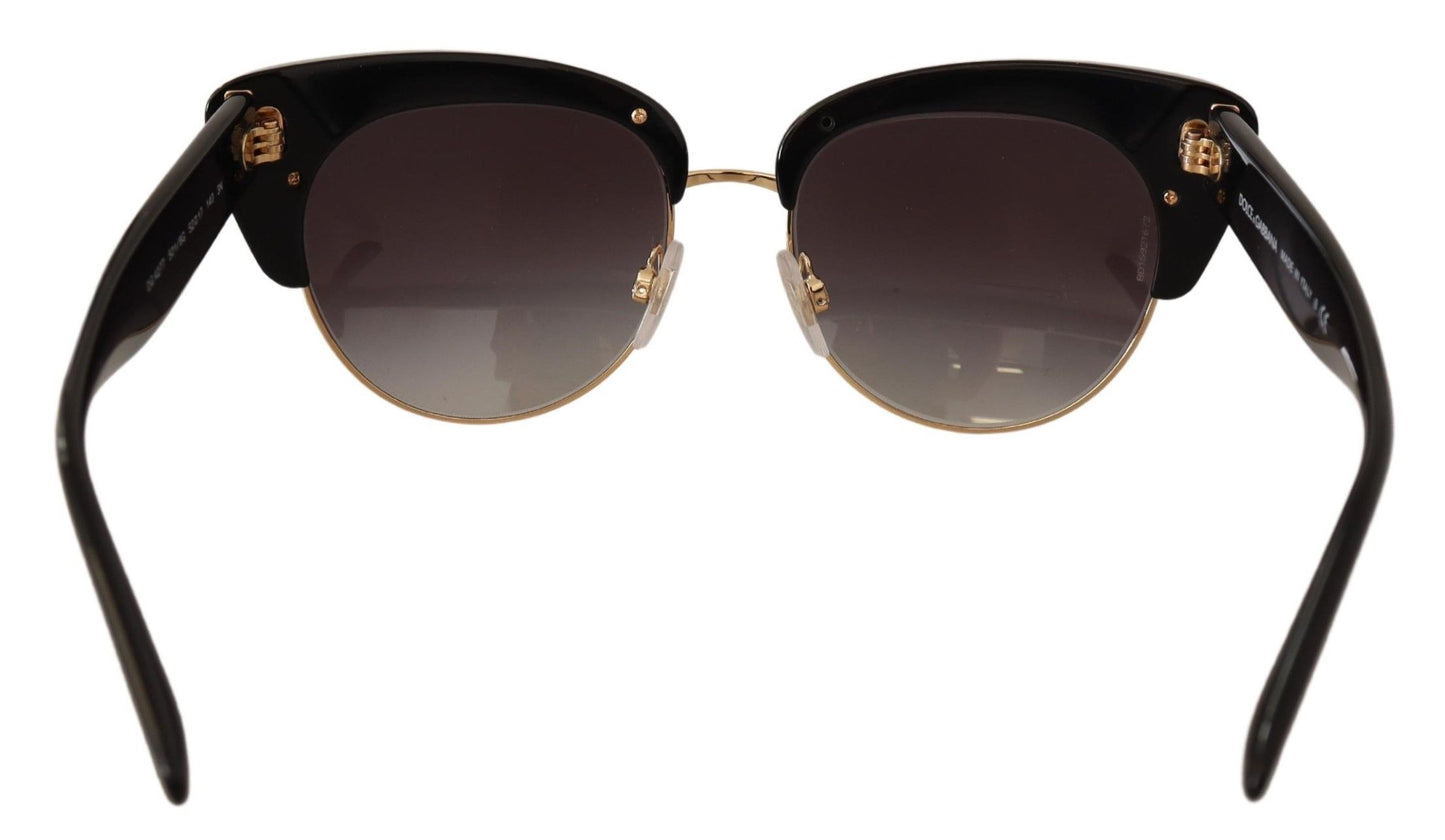 Dolce & Gabbana Chic Cat-Eye Elegance in Black and Gold