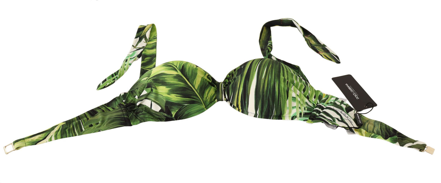 Dolce & Gabbana Tropical Leaves Bikini Top Elegance