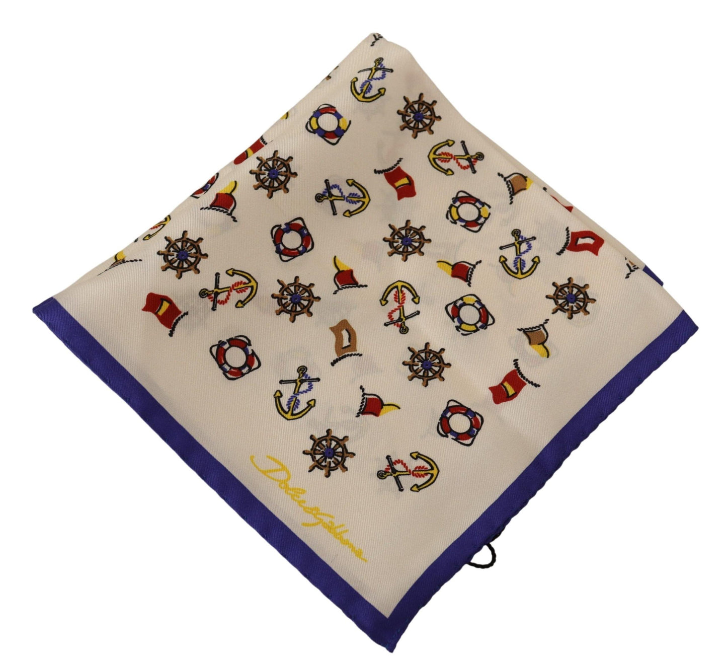 Dolce & Gabbana Silk Anchor Print Pocket Square