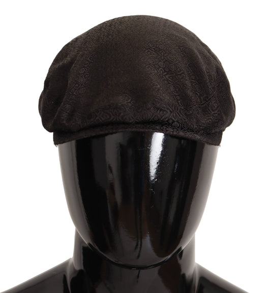 Dolce & Gabbana Elegant Silk Brown Newsboy Hat