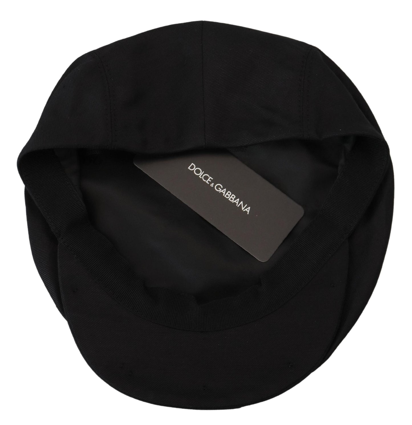 Dolce & Gabbana Elegant Black Linen-Blend Newsboy Hat