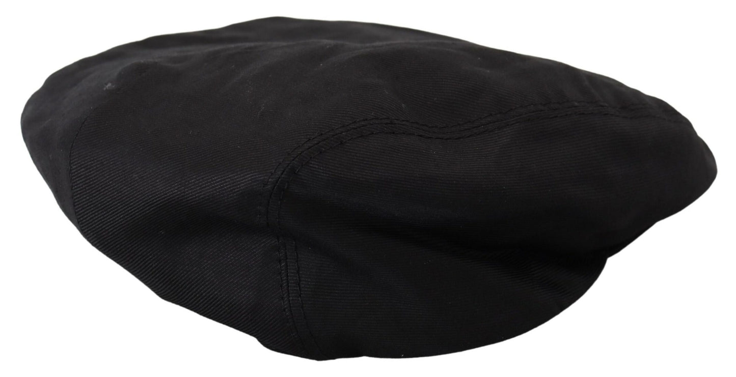 Dolce & Gabbana Elegant Black Linen-Blend Newsboy Hat