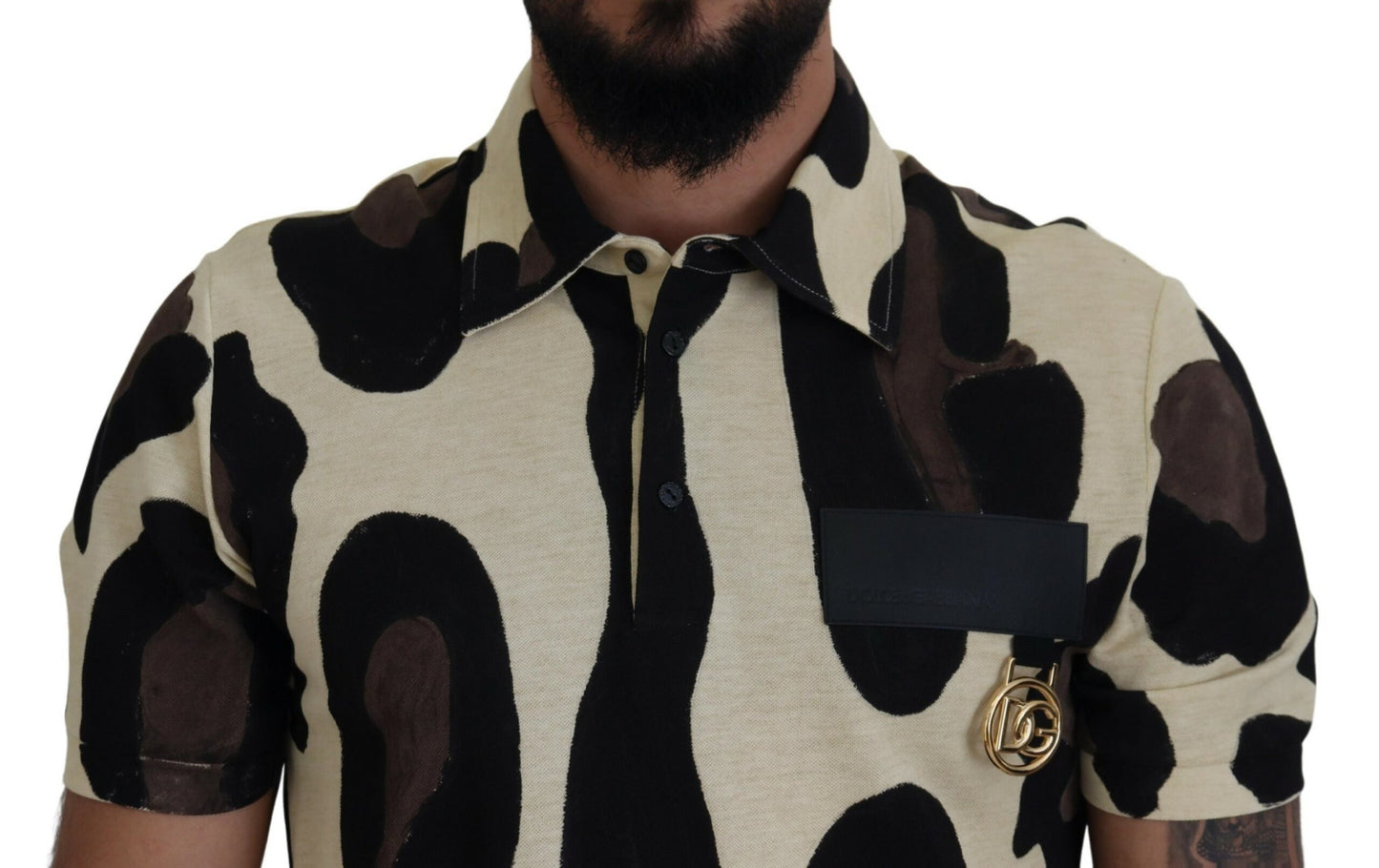 Dolce & Gabbana Multicolor Cow Print Casual T-Shirt