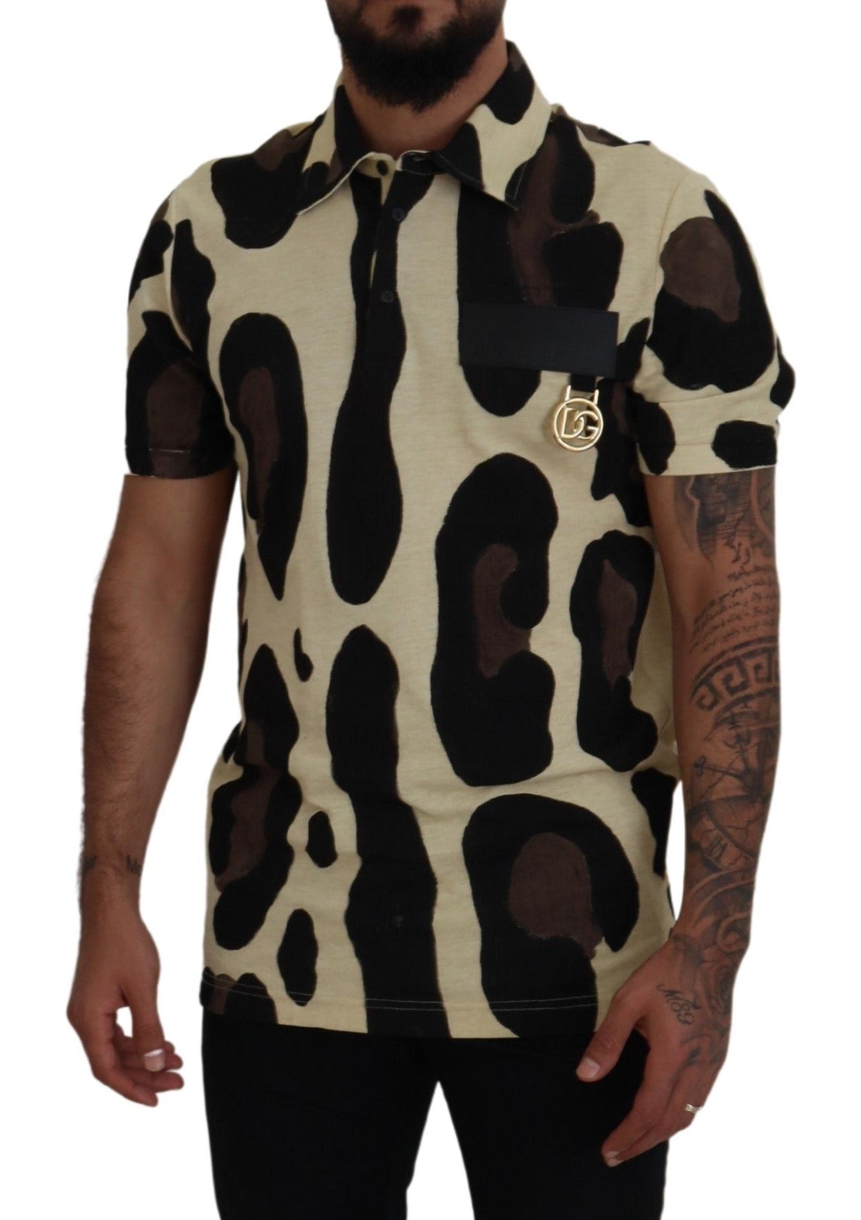 Dolce & Gabbana Multicolor Cow Print Casual T-Shirt