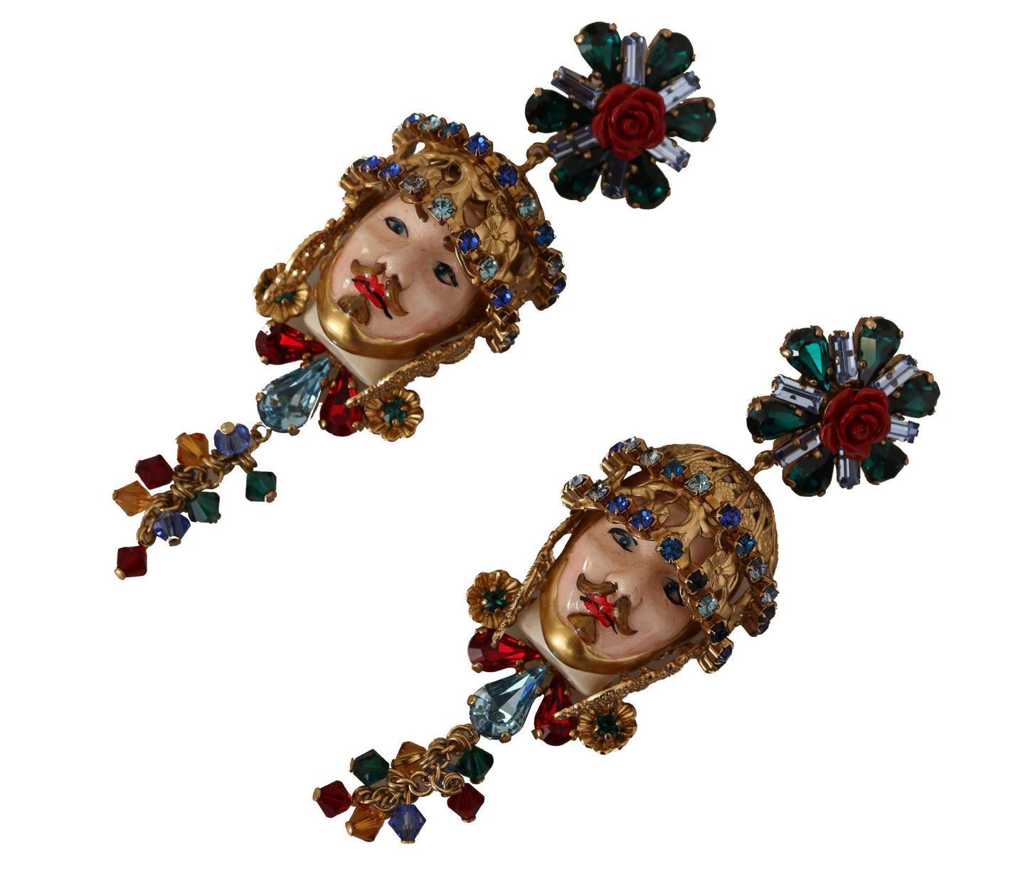 Dolce & Gabbana Chic Pupi Doll Dangling Clip-On Earrings