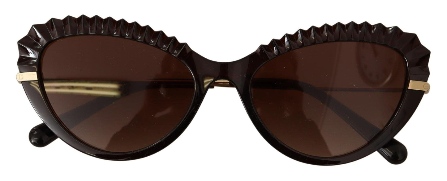 Dolce & Gabbana Chic Cat-Eye Sunglasses in Translucent Brown