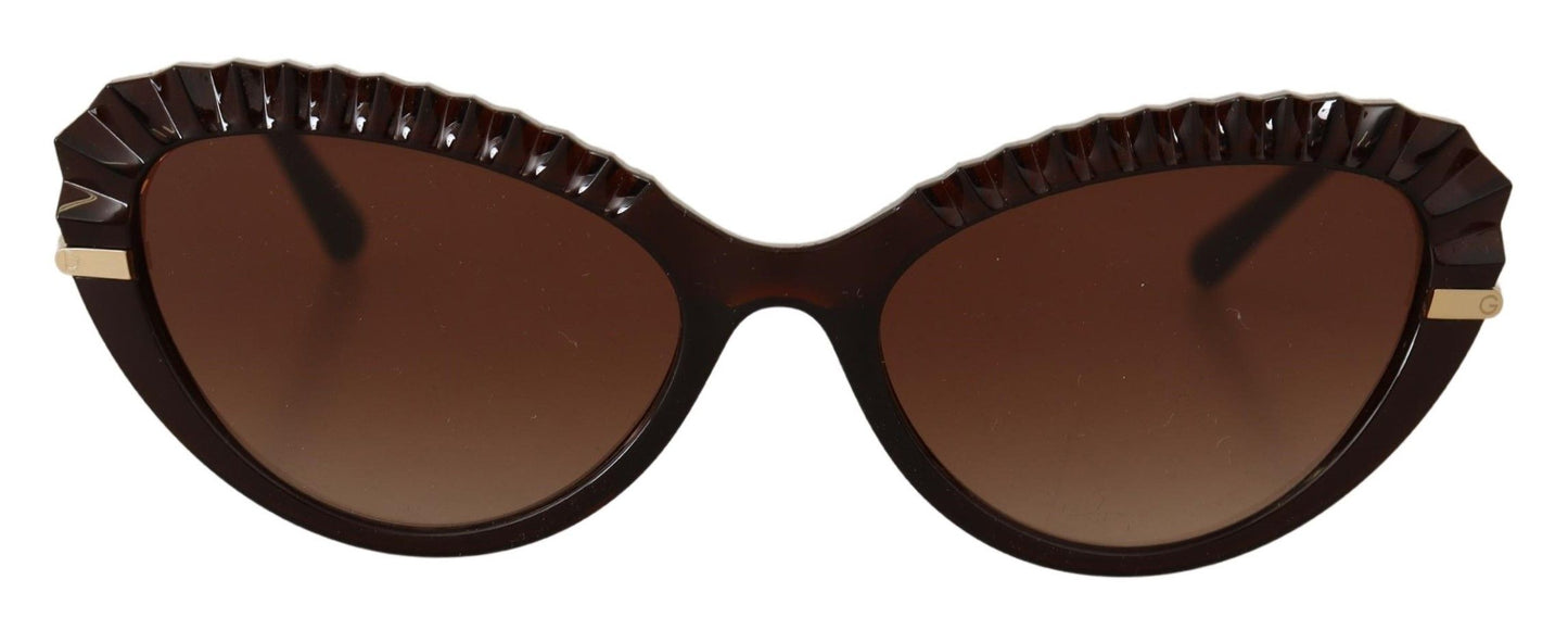 Dolce & Gabbana Chic Cat-Eye Sunglasses in Translucent Brown