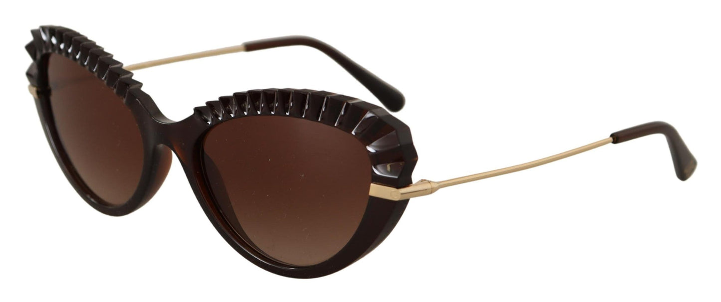 Dolce & Gabbana Chic Cat-Eye Sunglasses in Translucent Brown