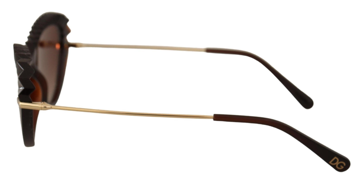 Dolce & Gabbana Chic Cat-Eye Sunglasses in Translucent Brown