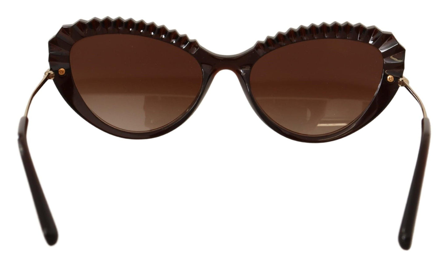 Dolce & Gabbana Chic Cat-Eye Sunglasses in Translucent Brown