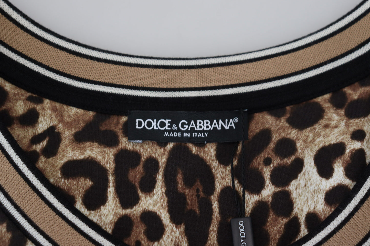 Dolce & Gabbana Leopard Print Sleeveless Cotton Tee