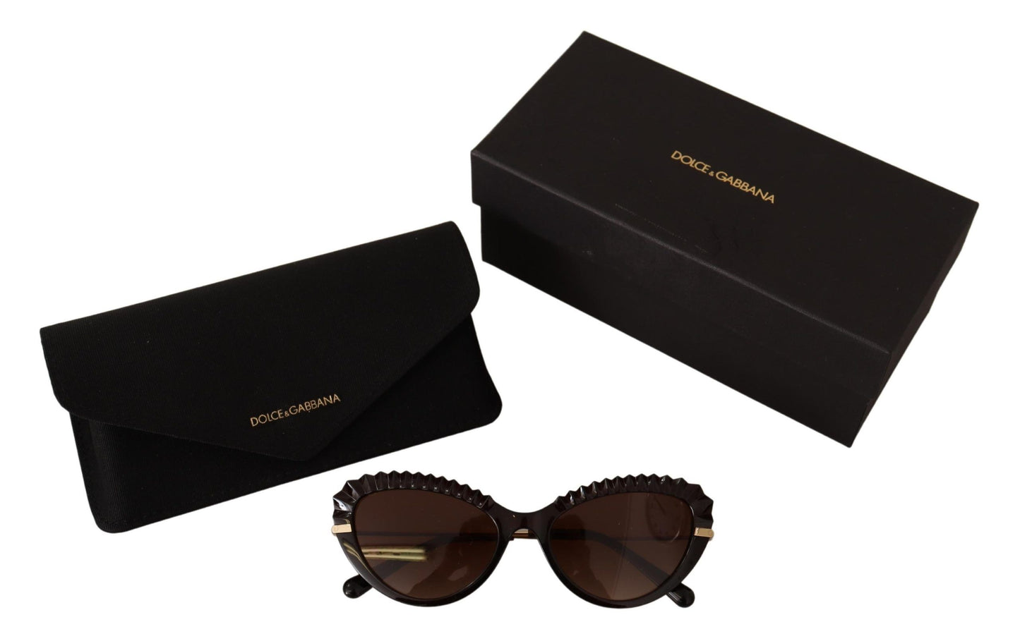 Dolce & Gabbana Chic Cat-Eye Sunglasses in Translucent Brown