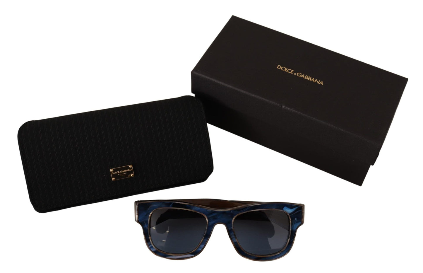 Dolce & Gabbana Chic Horn Pearly Blue Gradient Sunglasses