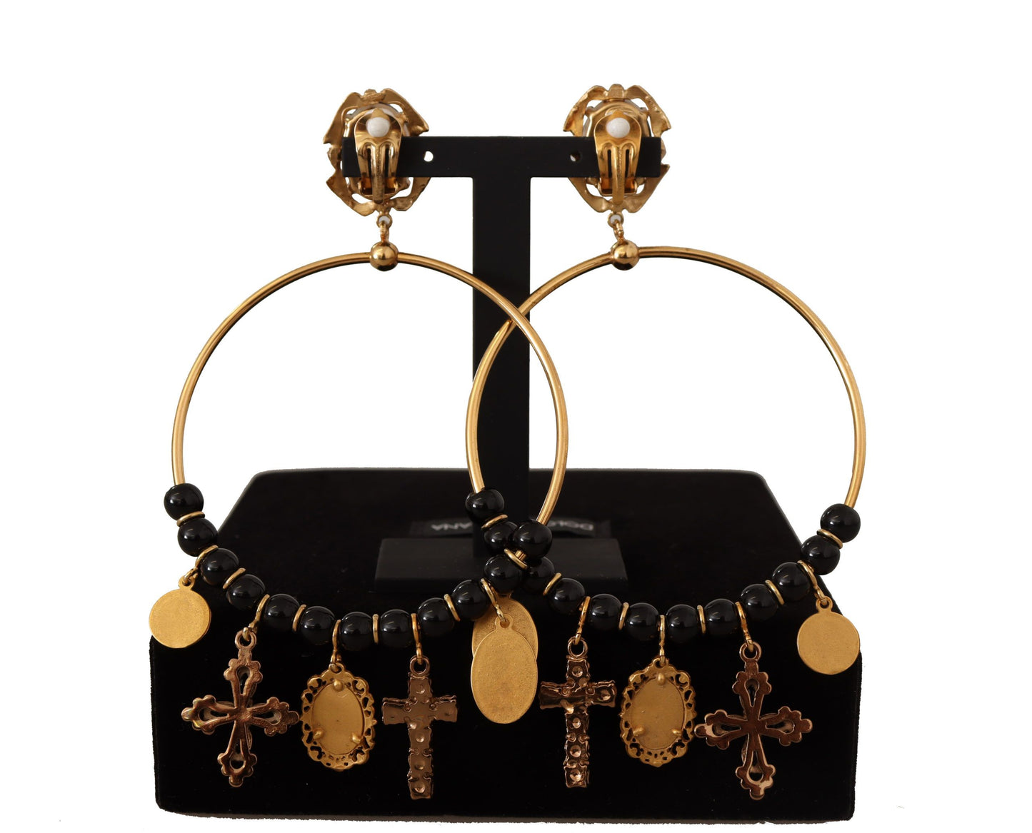 Dolce & Gabbana Elegant Gold Dangling Hoop Earrings