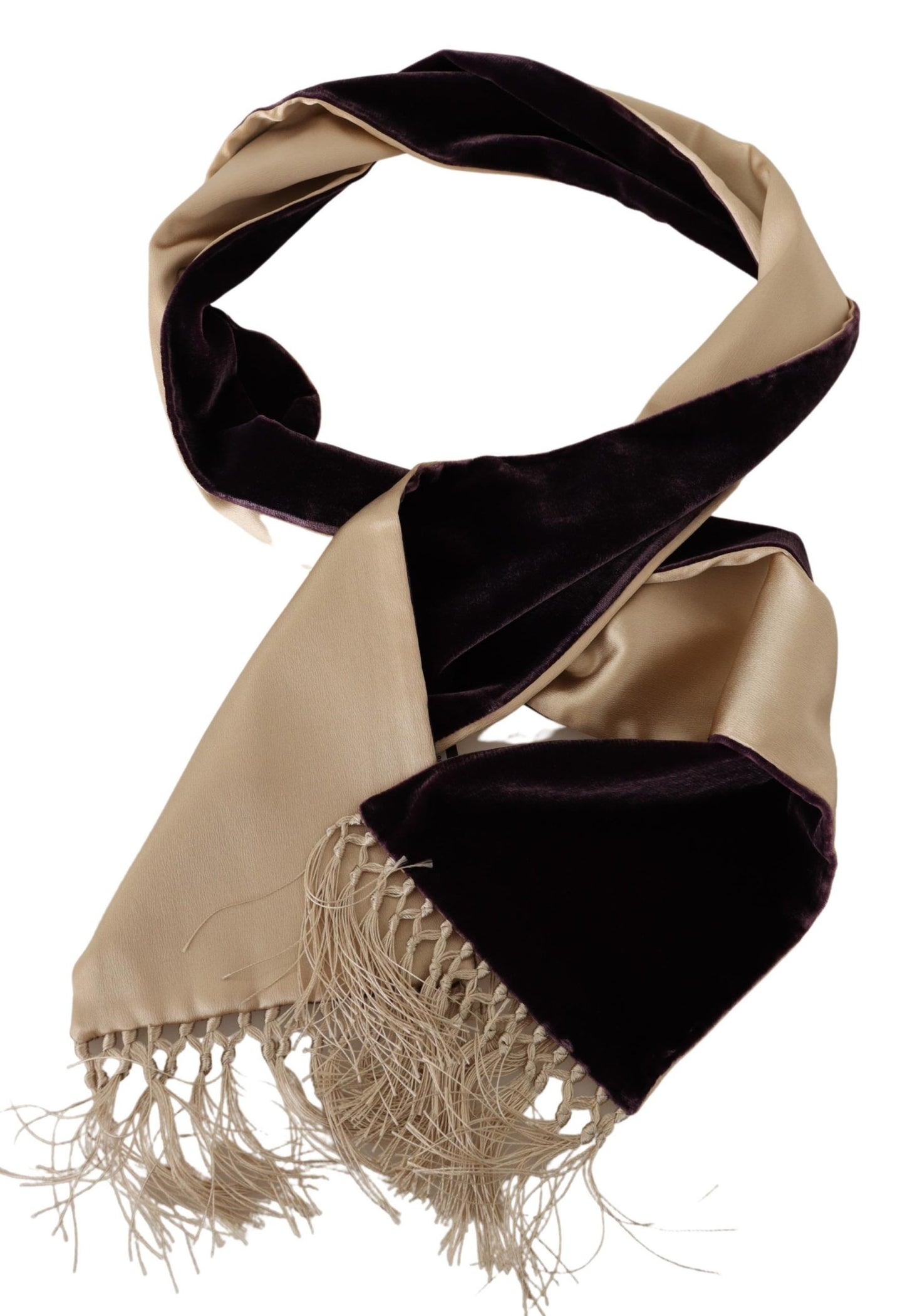 Dolce & Gabbana Golden Elegance Fringed Scarf