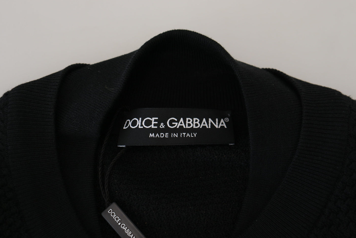 Dolce & Gabbana Elegant Black Mandarin Collar Tee