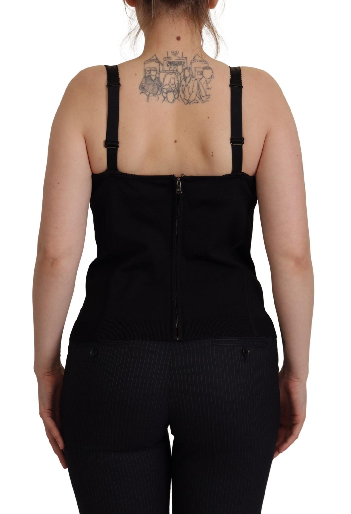 Dolce & Gabbana Back Sleeveless Bustier Corset Zipper Top