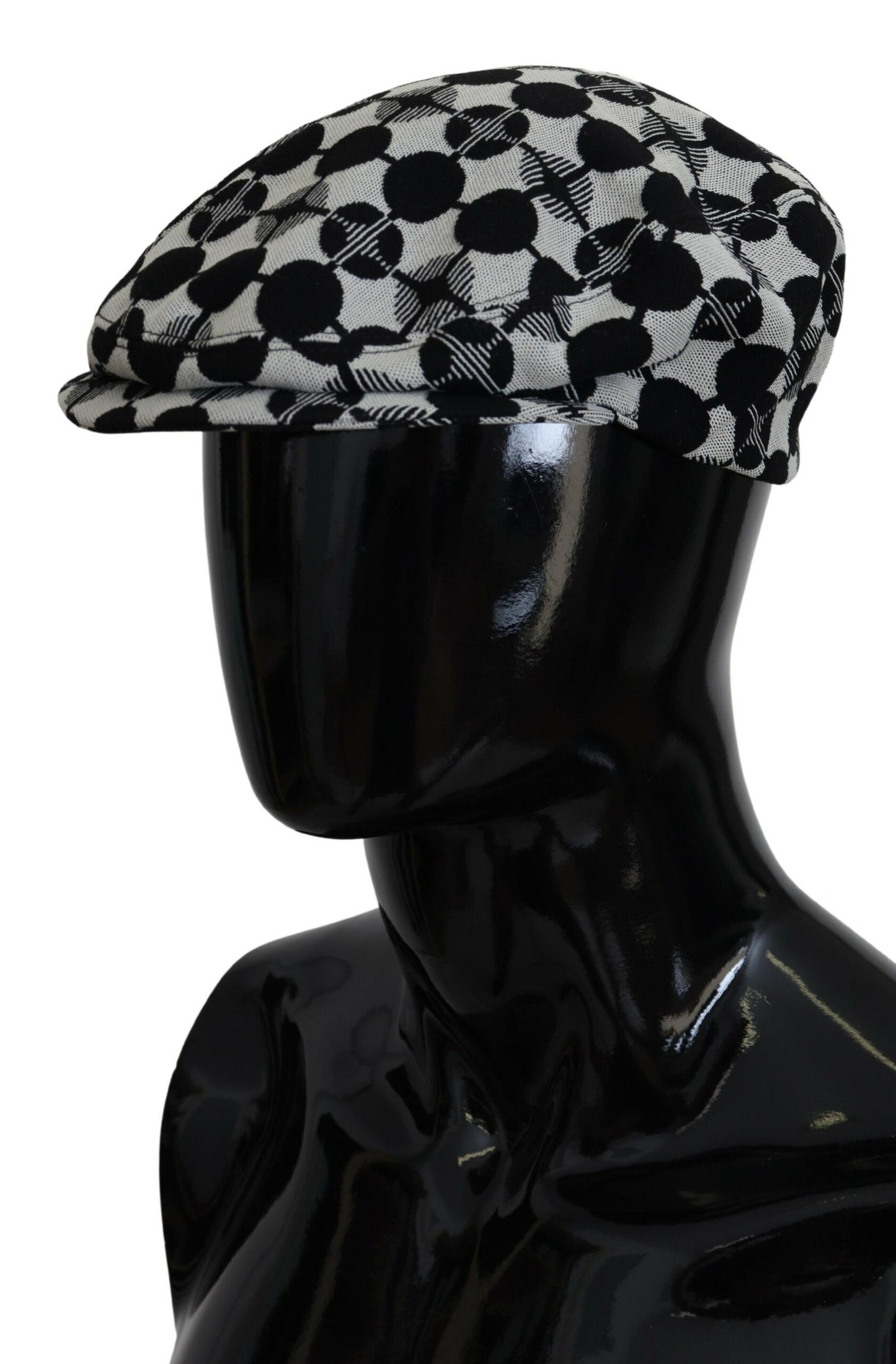 Dolce & Gabbana Elegant Black and White Newsboy Hat