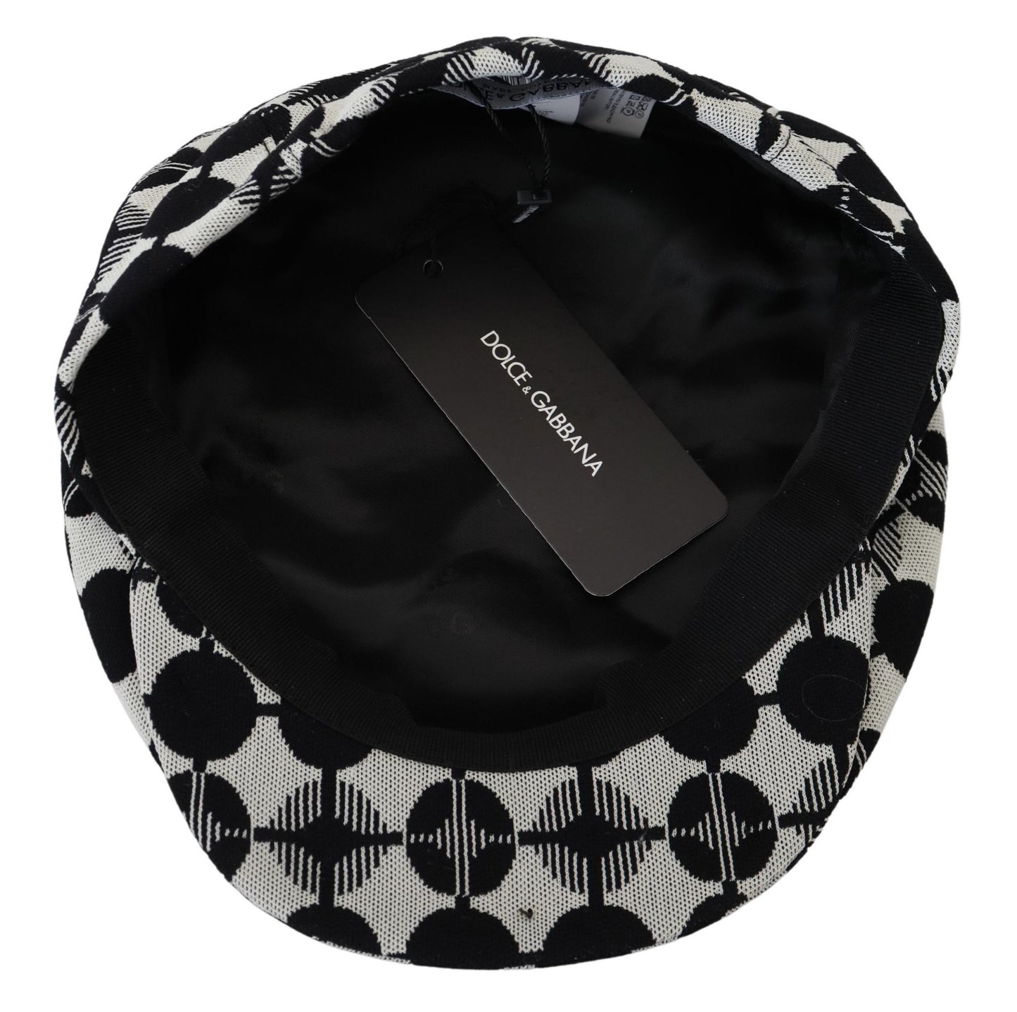 Dolce & Gabbana Elegant Black and White Newsboy Hat