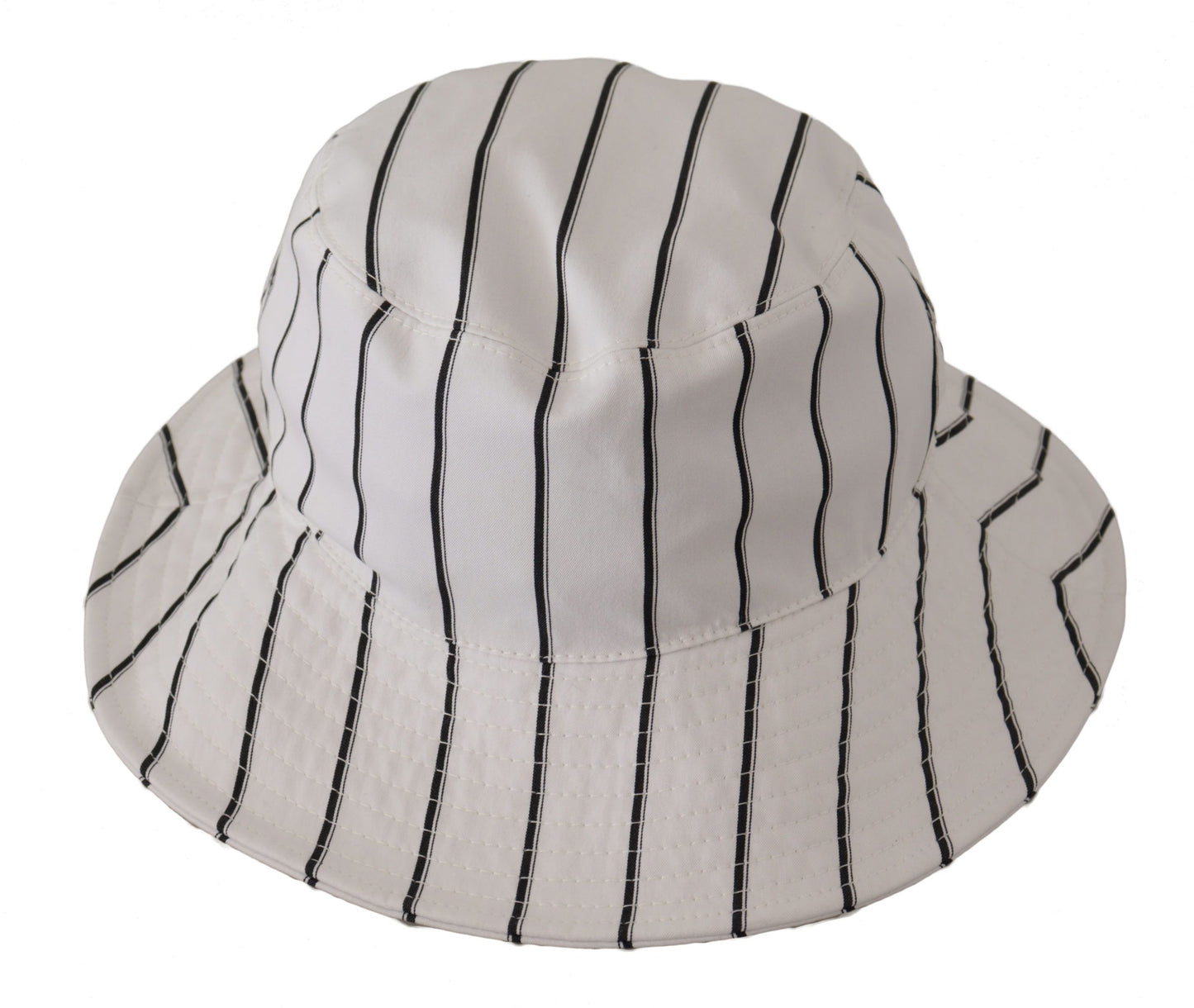 Dolce & Gabbana Elegant White Striped Bucket Hat