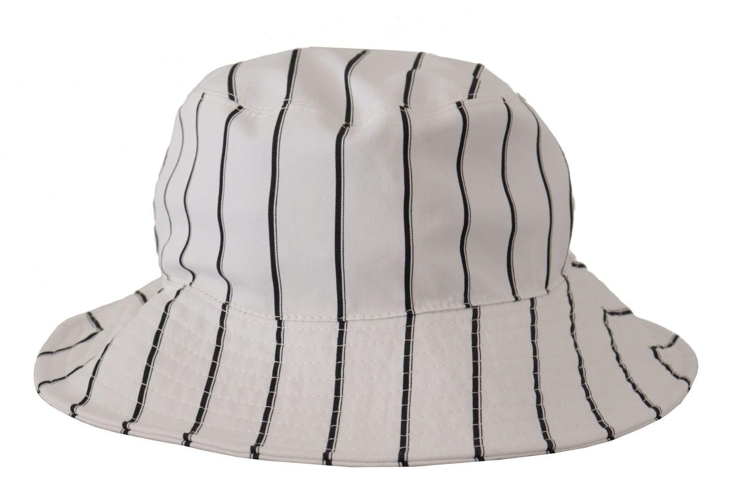 Dolce & Gabbana Elegant White Striped Bucket Hat