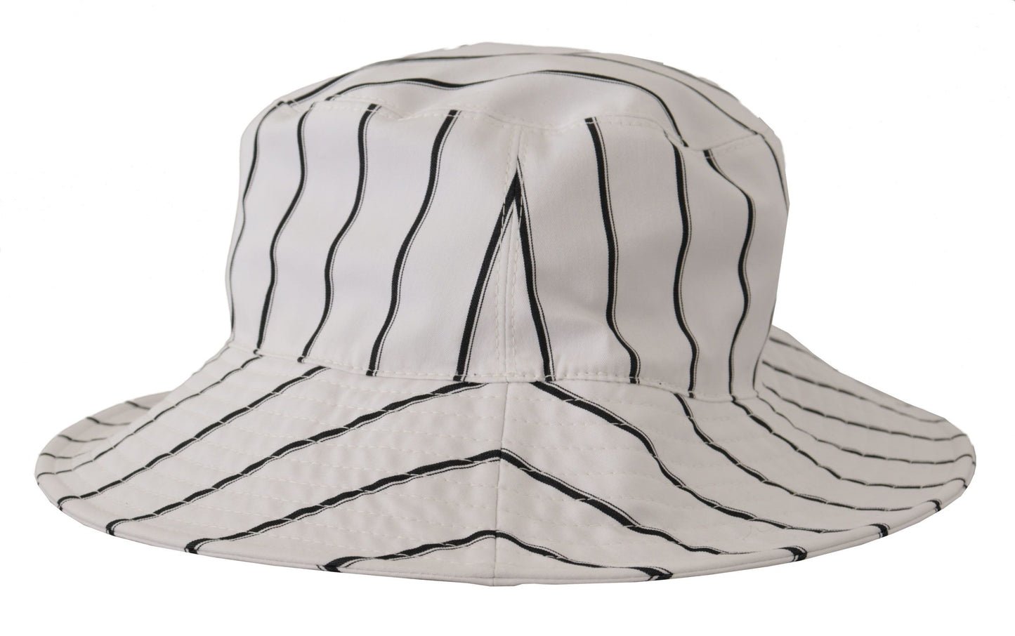 Dolce & Gabbana Elegant White Striped Bucket Hat