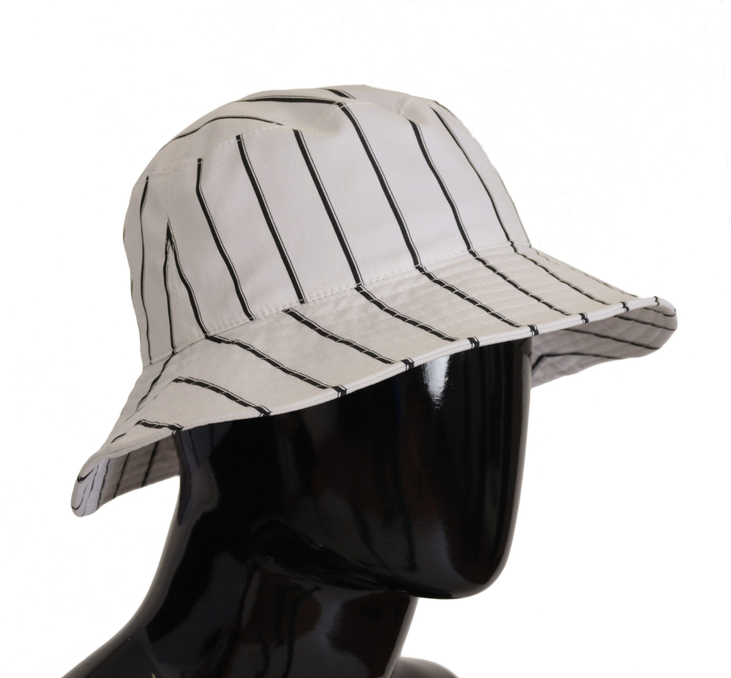 Dolce & Gabbana Elegant White Striped Bucket Hat