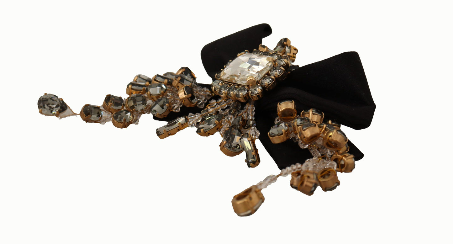 Dolce & Gabbana Elegant Crystal-Embellished Silk Hairband