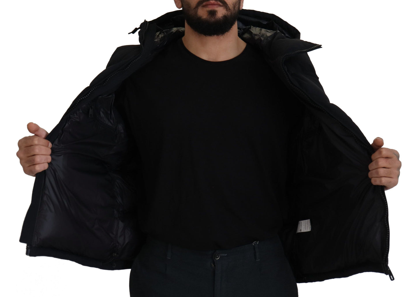 Dolce & Gabbana Sleek Black Hooded Short Sleeve Jacket