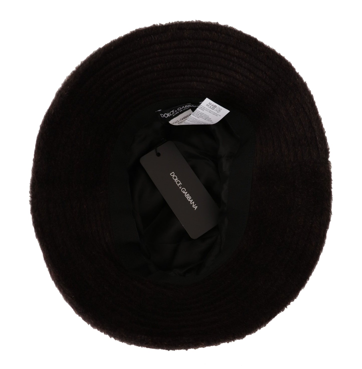 Dolce & Gabbana Elegant Alpaca Wool Brown Bucket Hat