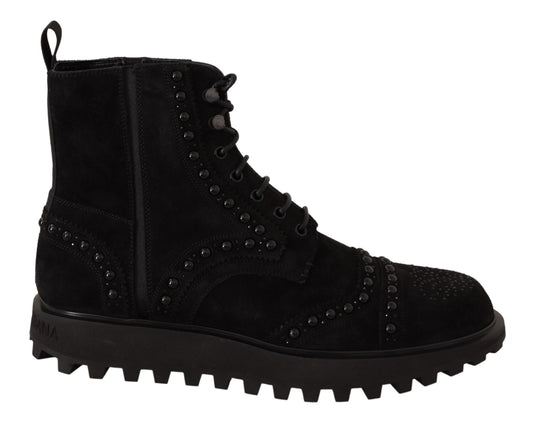 Dolce & Gabbana Studded Suede Ankle Boots