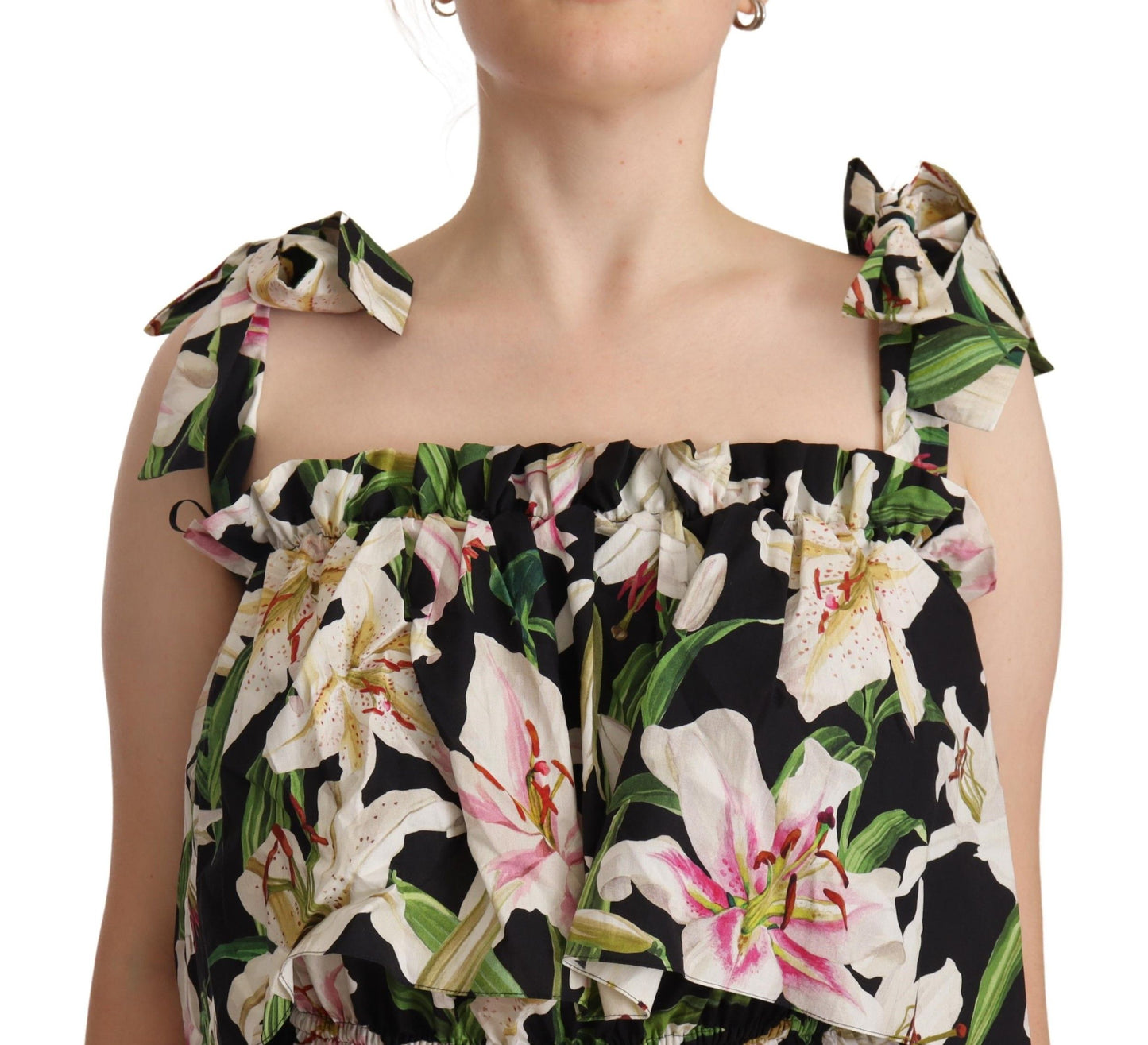 Dolce & Gabbana Elegant Sleeveless Floral Cotton Top