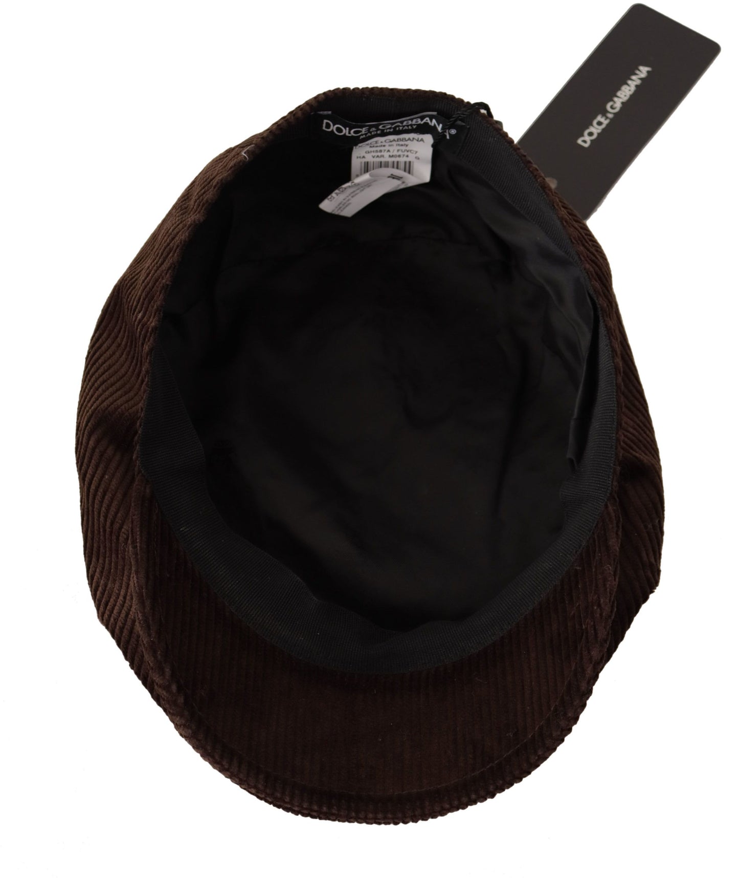 Dolce & Gabbana Brown Corduroy Cotton Newsboy Men Hat