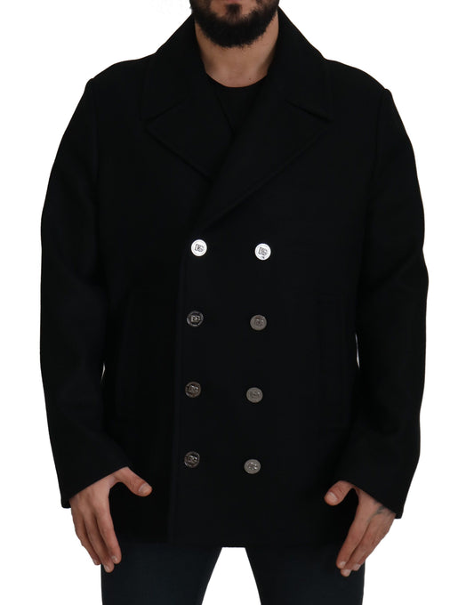 Dolce & Gabbana Elegant Double Breasted Wool Overcoat