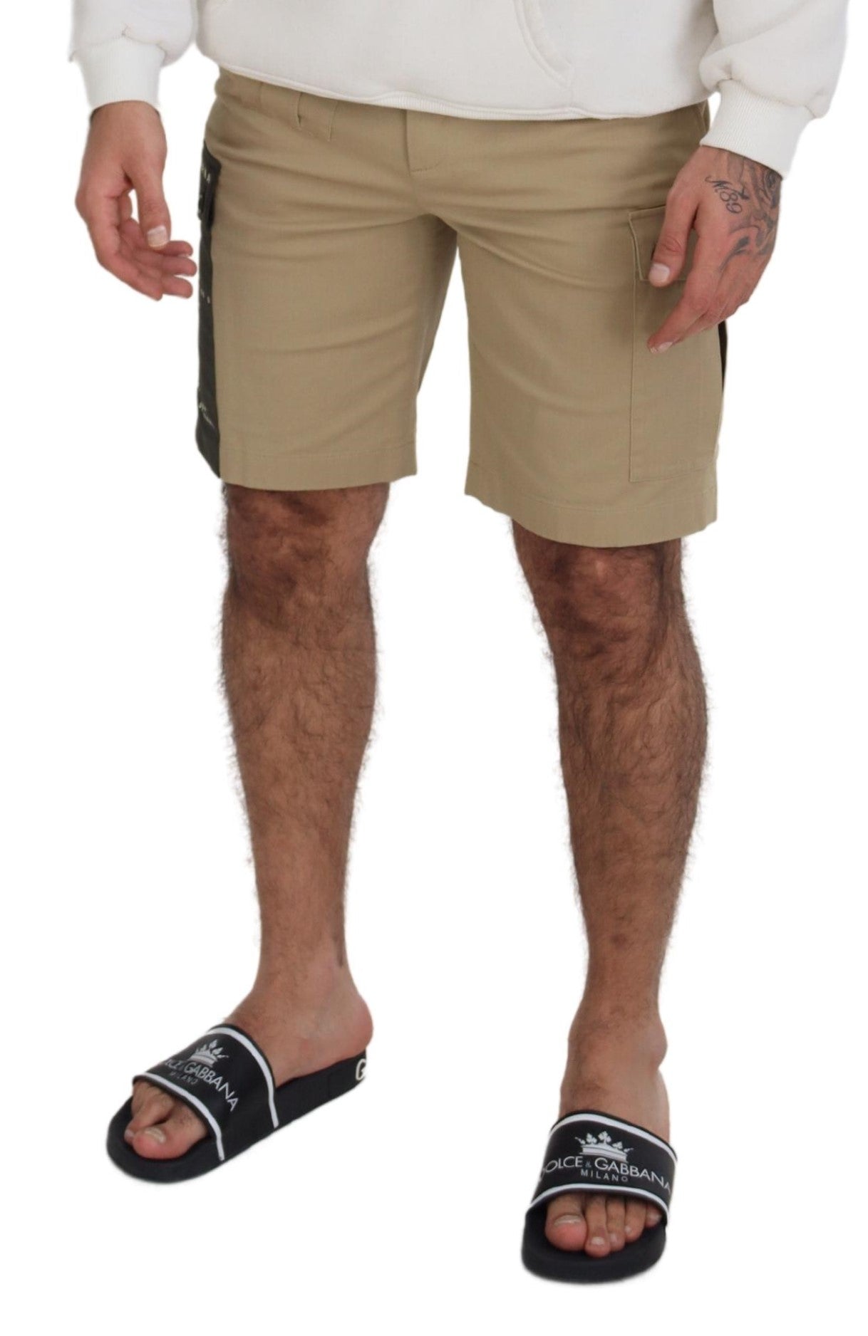 Dolce & Gabbana Beige Cotton Cargo Bermuda Shorts