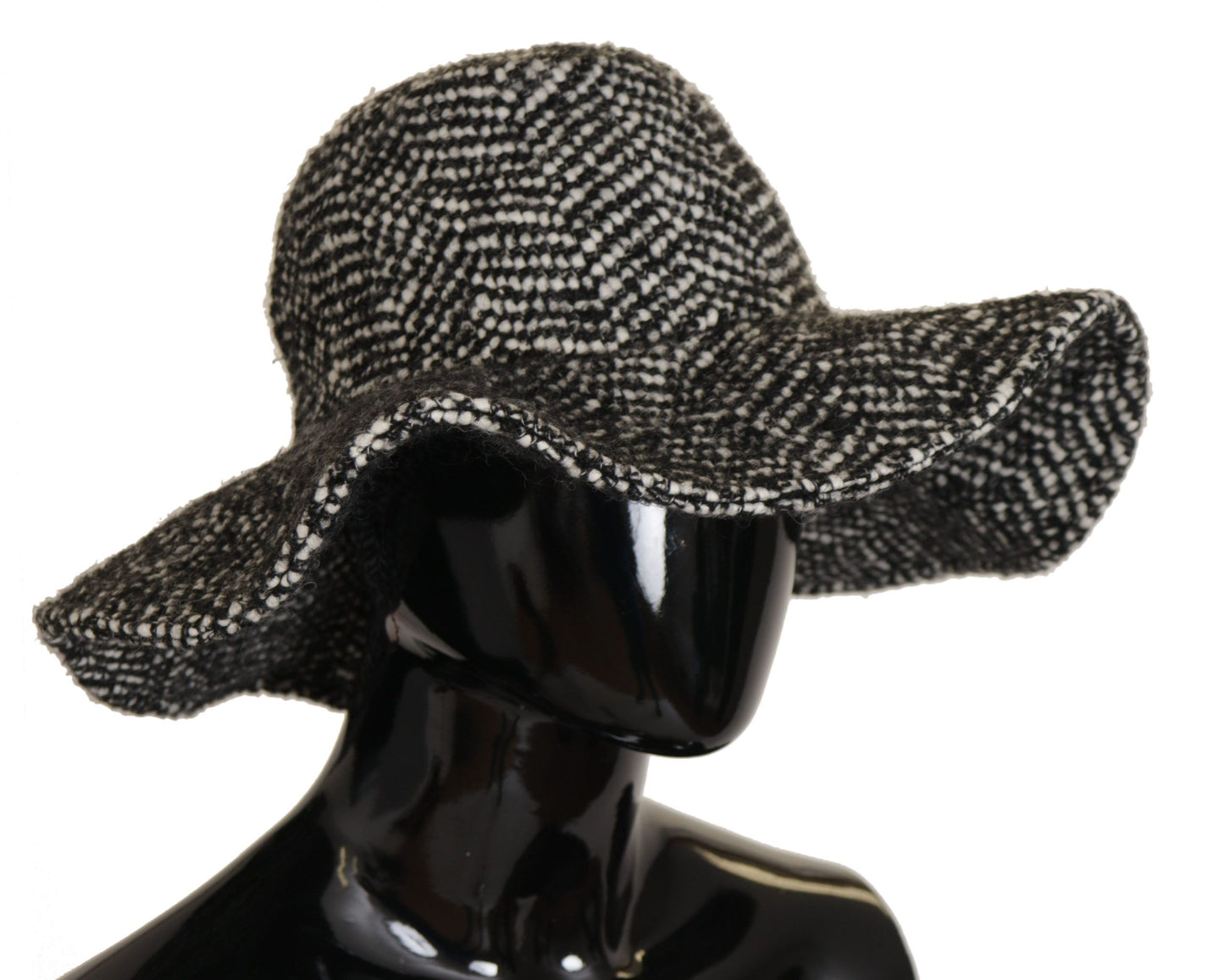 Dolce & Gabbana Elegant Black & White Wide Brim Hat