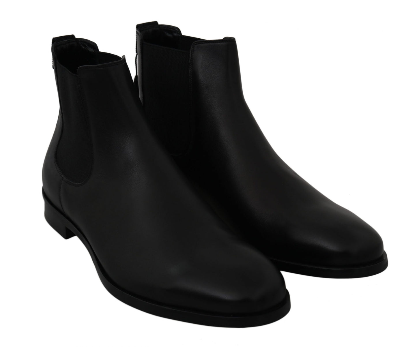 Dolce & Gabbana Elegant Black Derby Leather Boots