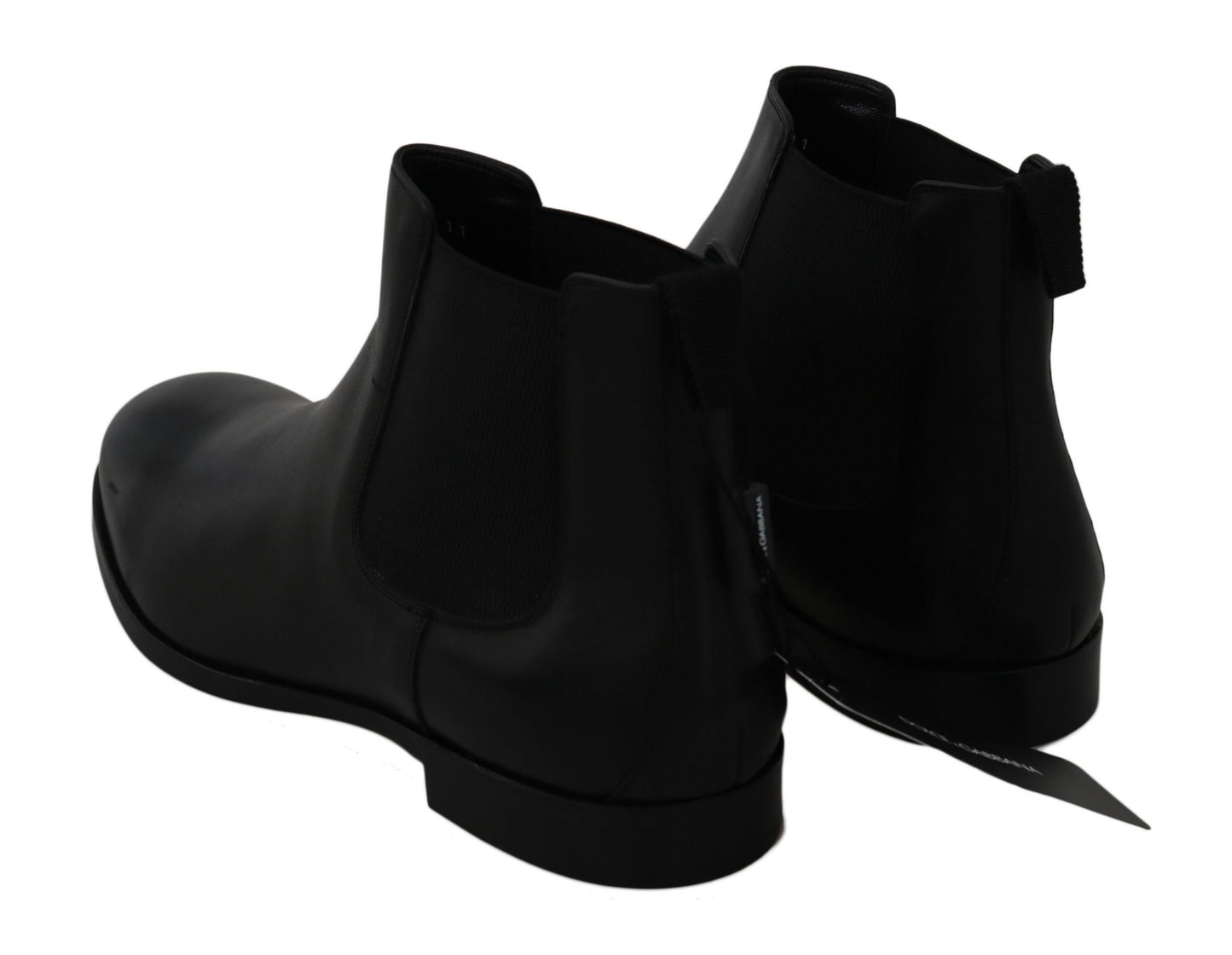 Dolce & Gabbana Elegant Black Derby Leather Boots