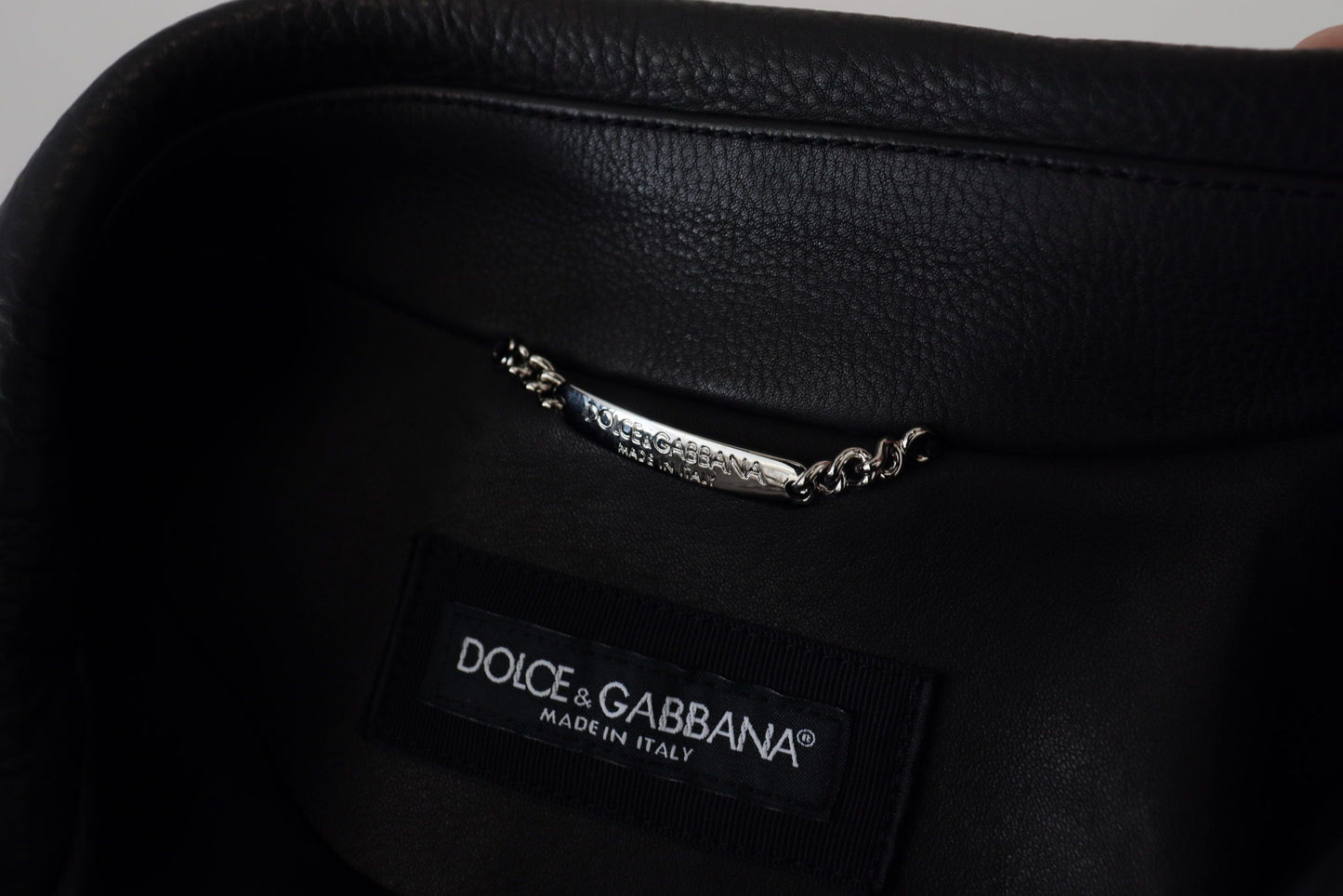 Dolce & Gabbana Black Polyester Biker Coat Zipper Jacket