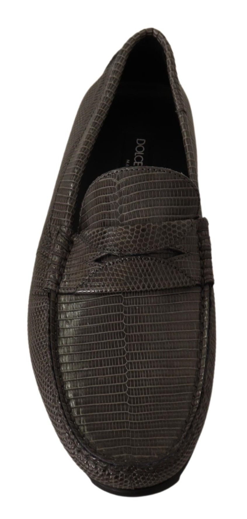 Dolce & Gabbana Elegant Lizard Leather Flat Loafers