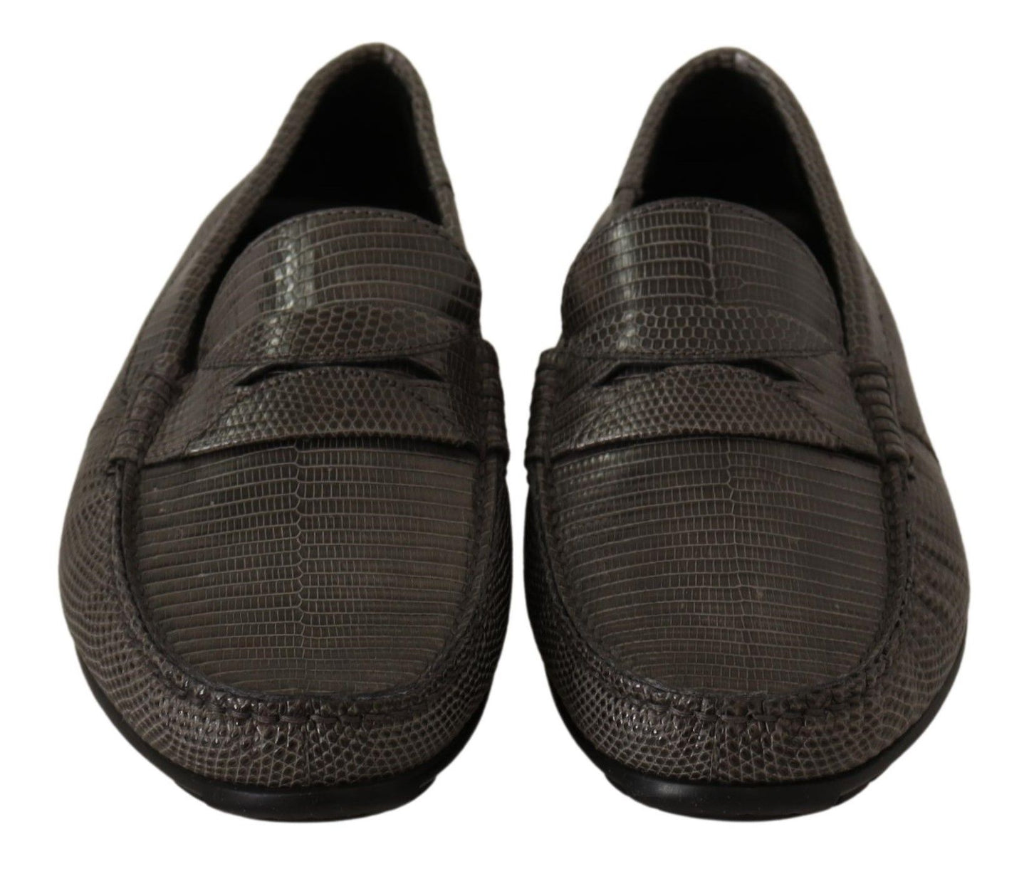 Dolce & Gabbana Elegant Lizard Leather Flat Loafers