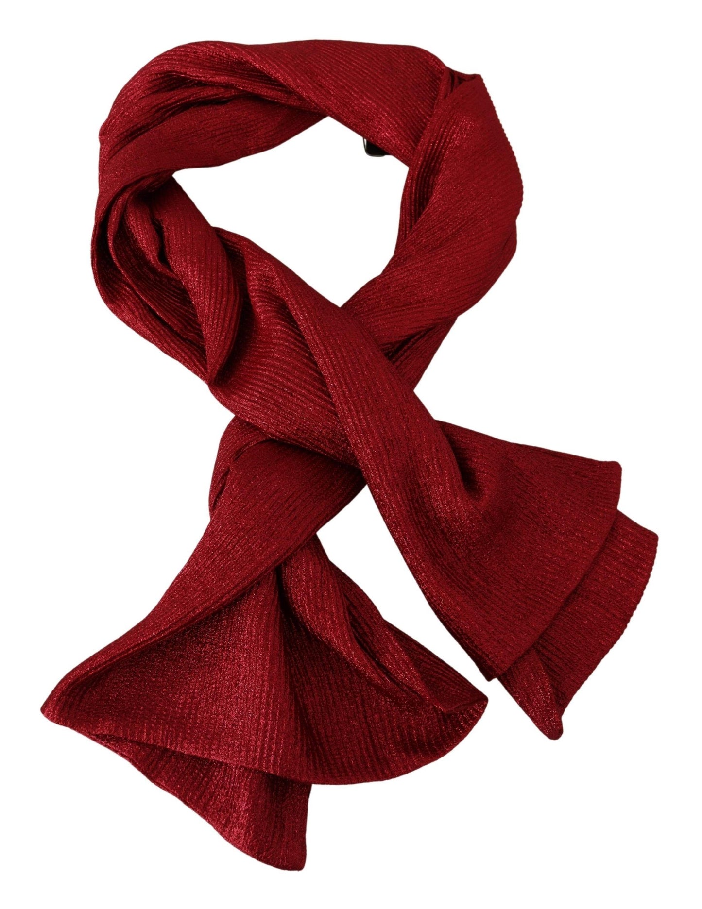 Dolce & Gabbana Elegant Metallic Red Wool Silk Scarf