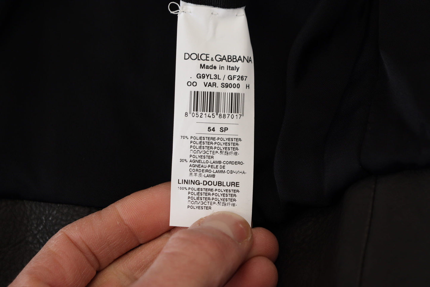 Dolce & Gabbana Black Polyester Biker Coat Zipper Jacket