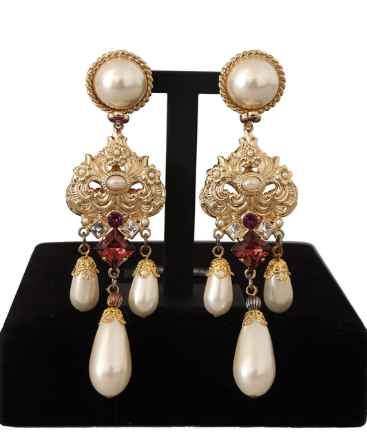 Dolce & Gabbana Baroque Elegance Gold Tone Clip-on Earrings